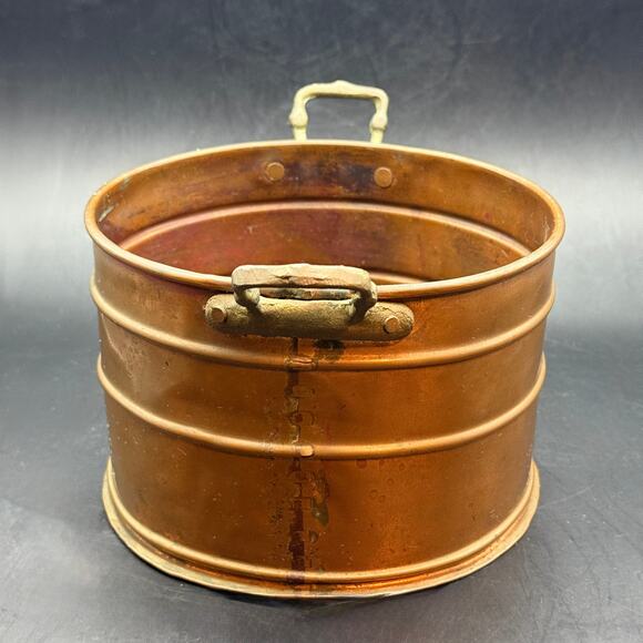 Handmade Turkish copper planter roundish oval planter - Picture 1 of 5